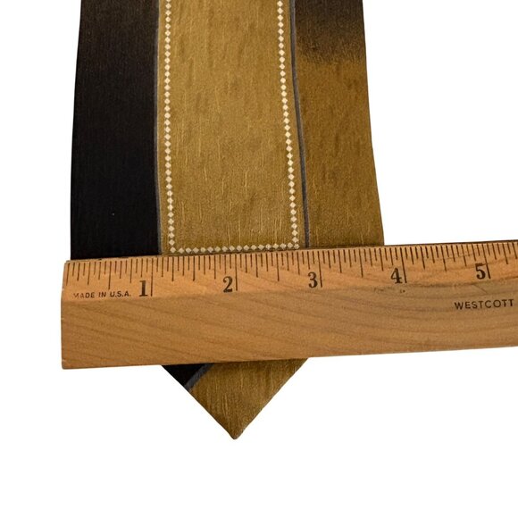 Irvine Park Gold Brown Black Silk Tie Handmade Mens Necktie Office Formal Gift - Picture 8 of 9